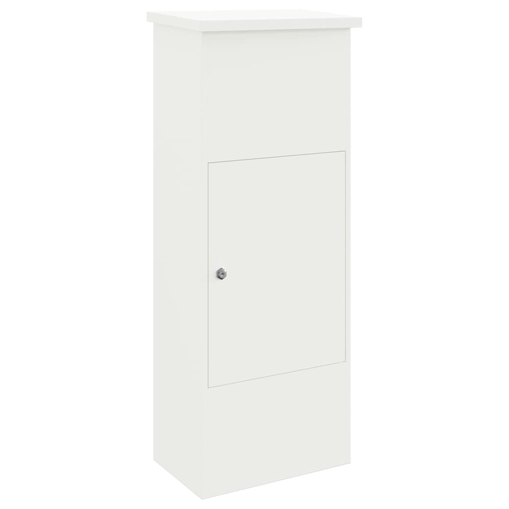 Brevlåda Paketbox med lagring med dörr Vit 44,5 x 29 x 110,5 cm Stål