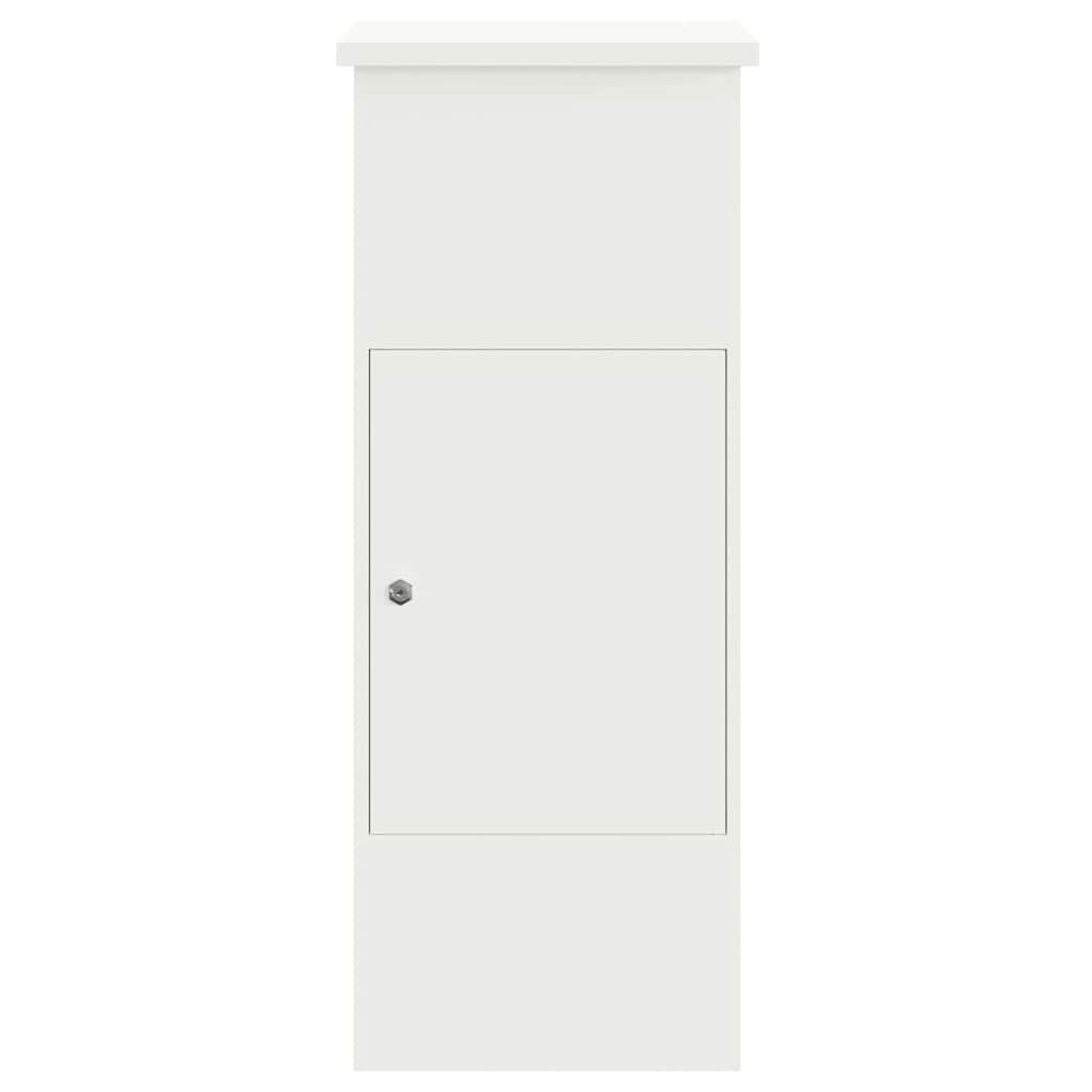 Brevlåda Paketbox med lagring med dörr Vit 44,5 x 29 x 110,5 cm Stål