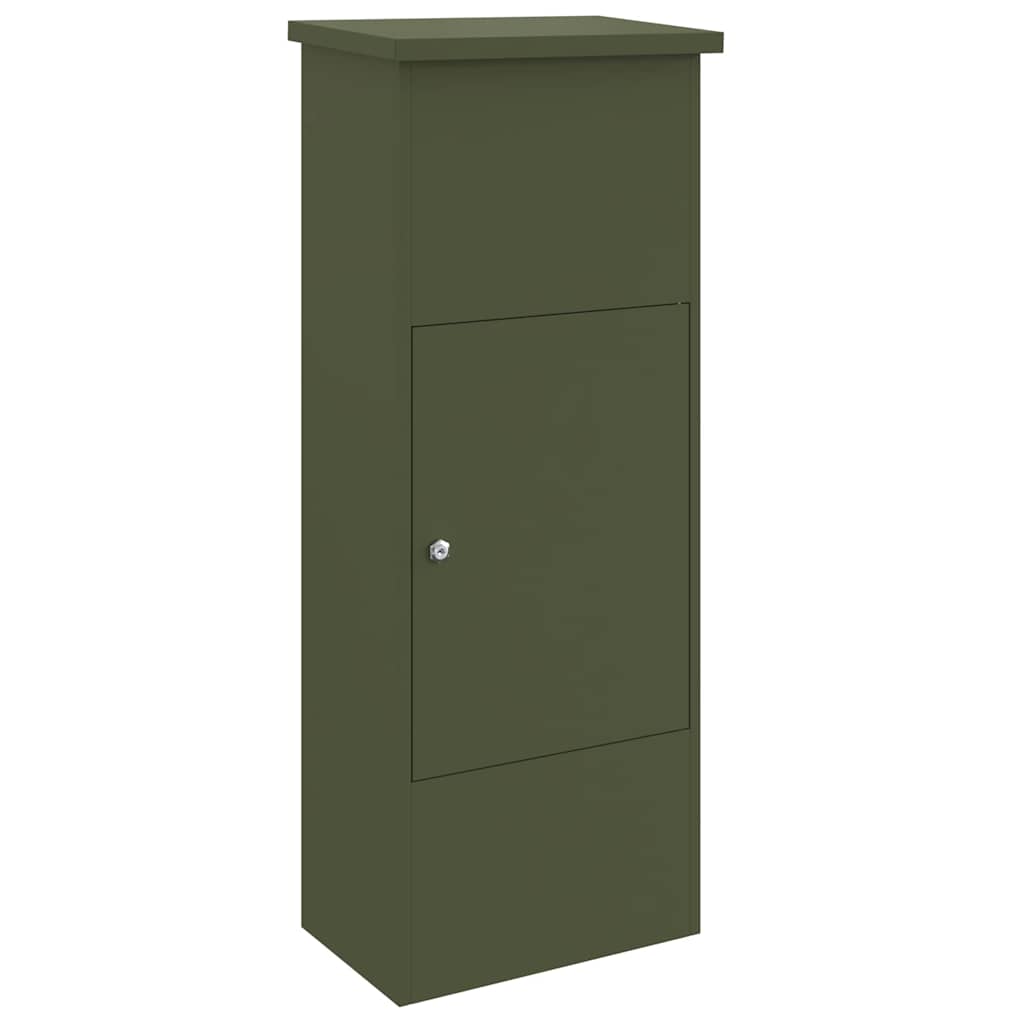 Brevlåda Paketbox med lagring med lås Olivgrön 44,5 x 29 x 110,5 cm Stål