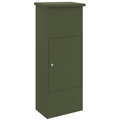 Brevlåda Paketbox med lagring med lås Olivgrön 44,5 x 29 x 110,5 cm Stål