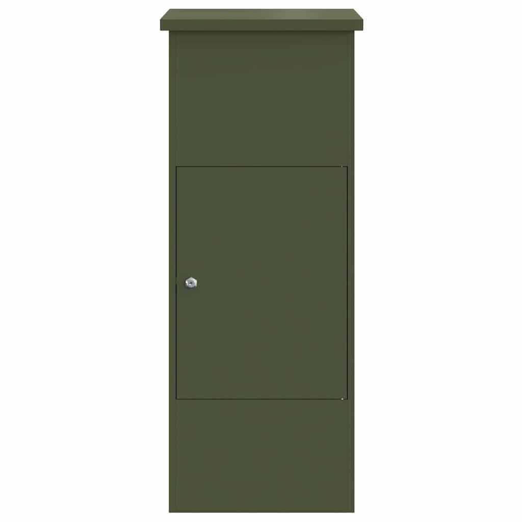 Brevlåda Paketbox med lagring med lås Olivgrön 44,5 x 29 x 110,5 cm Stål
