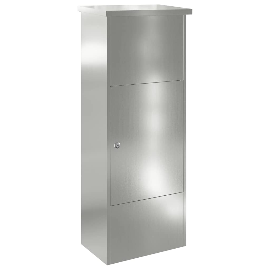 Brevlåda Paketbox med dörr Svart 44,5 x 29 x 110,5 cm Galvaniserat Stål