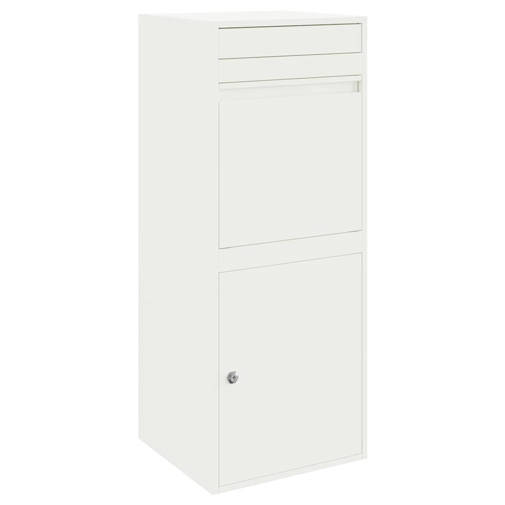 Brevlåda Paketbox med lagring med dörr med lås Vit 41 x 38 x 103 cm Stål