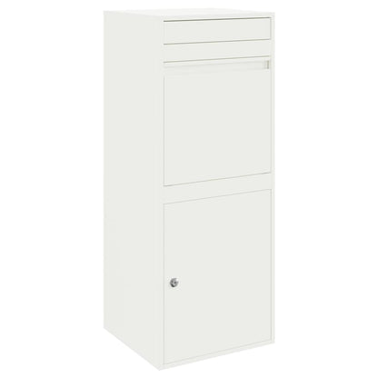 Brevlåda Paketbox med lagring med dörr med lås Vit 41 x 38 x 103 cm Stål