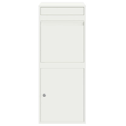 Brevlåda Paketbox med lagring med dörr med lås Vit 41 x 38 x 103 cm Stål