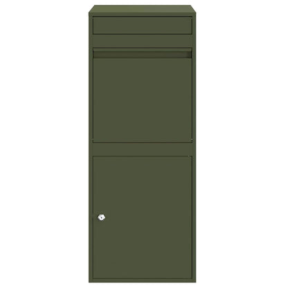 Brevlåda Paketbox med lagring med dörr Olivgrön 41 x 38 x 103 cm Stål
