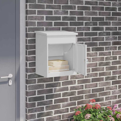 Brevlåda Paketbox med lagring med dörr Vit 47.5 x 38 x 59 cm Stål