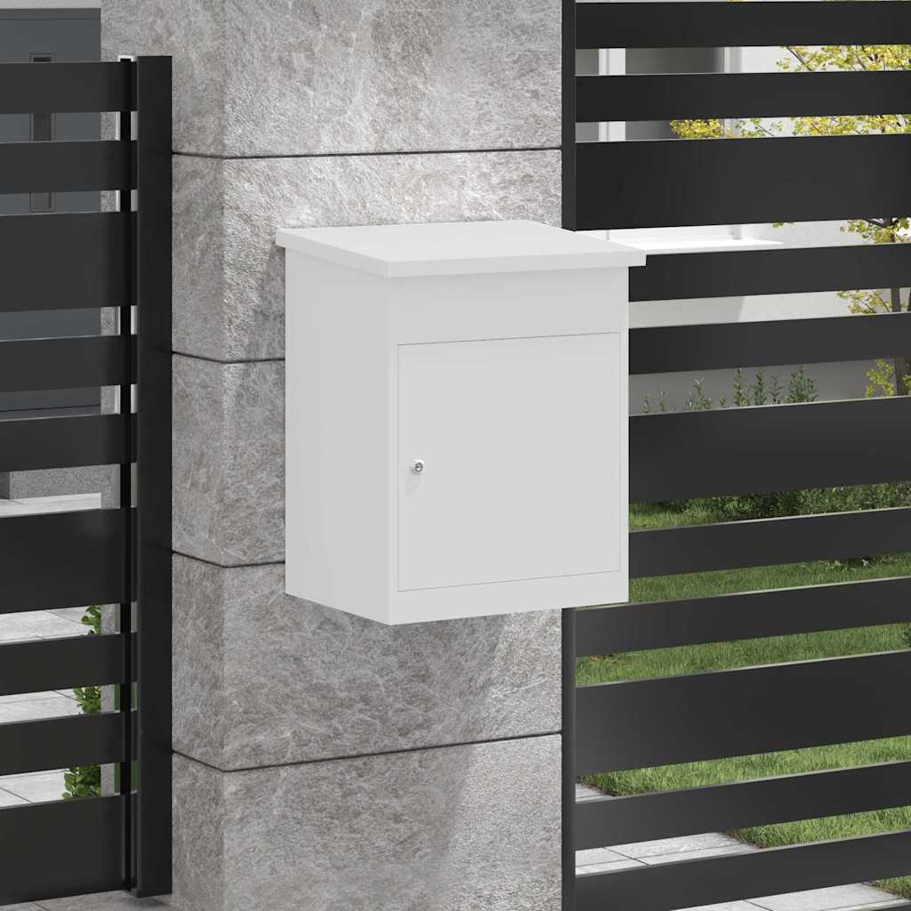 Brevlåda Paketbox med lagring med dörr Vit 47.5 x 38 x 59 cm Stål