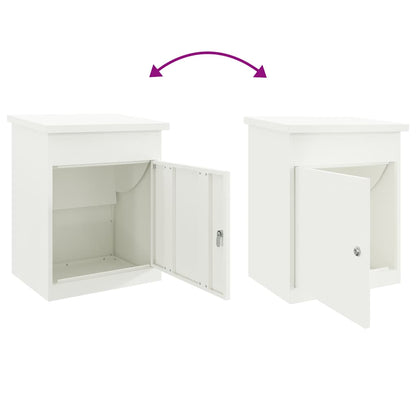 Brevlåda Paketbox med lagring med dörr Vit 47.5 x 38 x 59 cm Stål