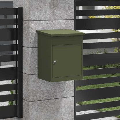 Brevlåda Paketbox med lagring med dörr Olivgrön 47.5 x 38 x 59 cm Stål