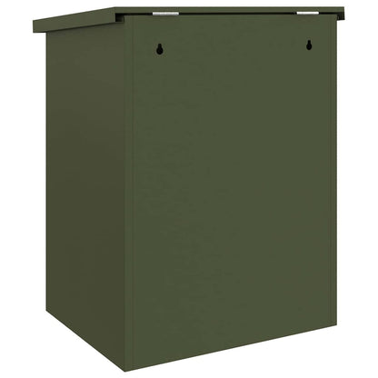 Brevlåda Paketbox med lagring med dörr Olivgrön 47.5 x 38 x 59 cm Stål
