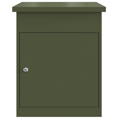 Brevlåda Paketbox med lagring med dörr Olivgrön 47.5 x 38 x 59 cm Stål