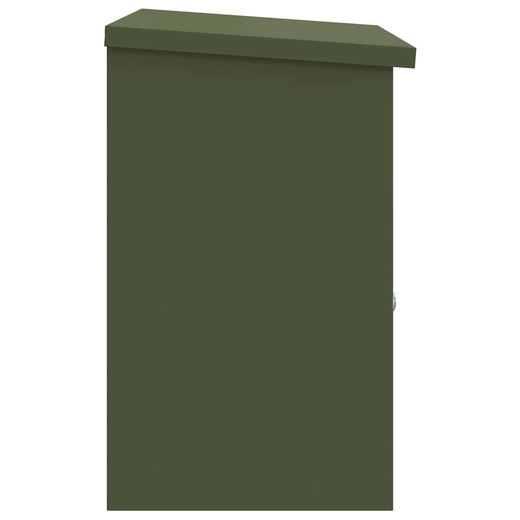 Brevlåda Paketbox med lagring med dörr Olivgrön 47.5 x 38 x 59 cm Stål