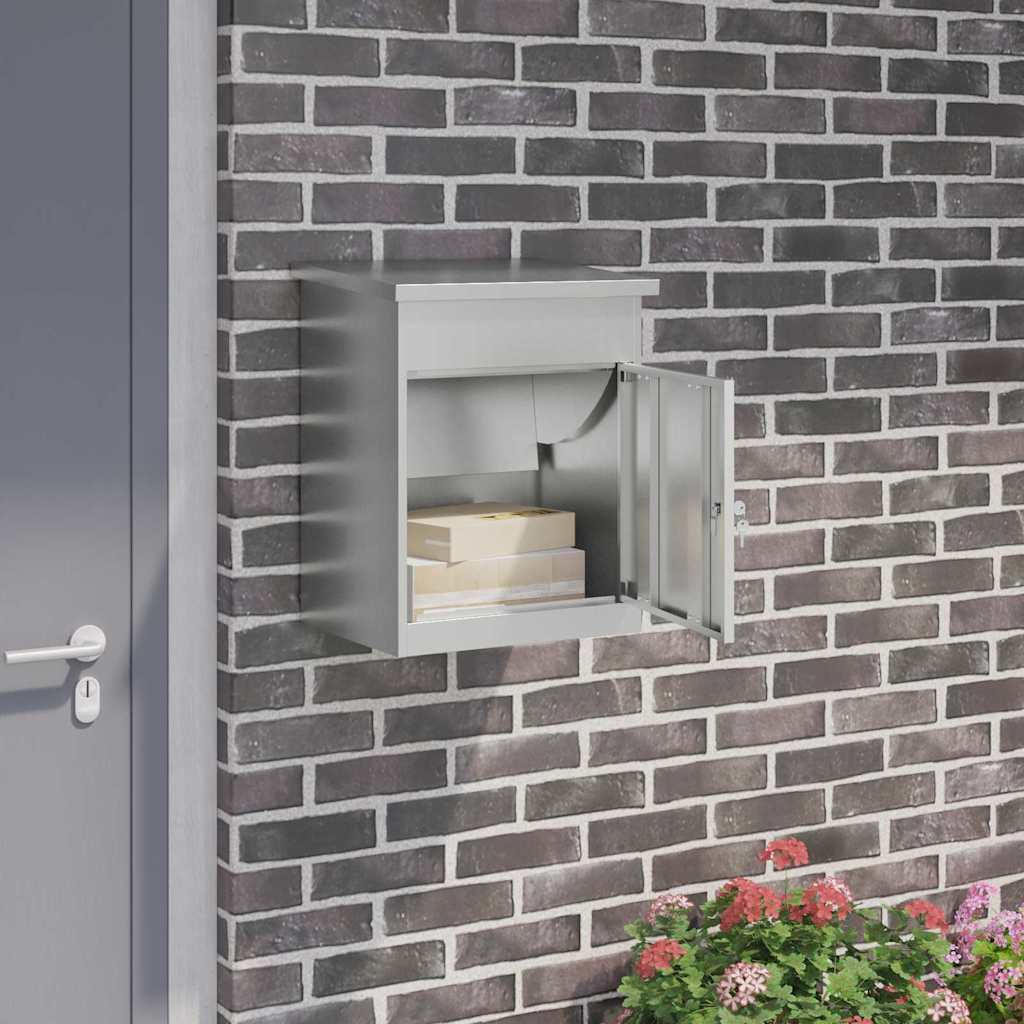 Brevlåda Paketbox med lagring Svart 47.5 x 38 x 59 cm Galvaniserat Stål