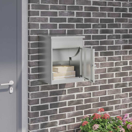 Brevlåda Paketbox med lagring Svart 47.5 x 38 x 59 cm Galvaniserat Stål