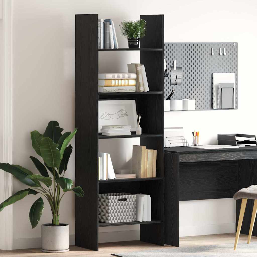 Bokhylla Svart Ek 60 x 35 x 180 cm