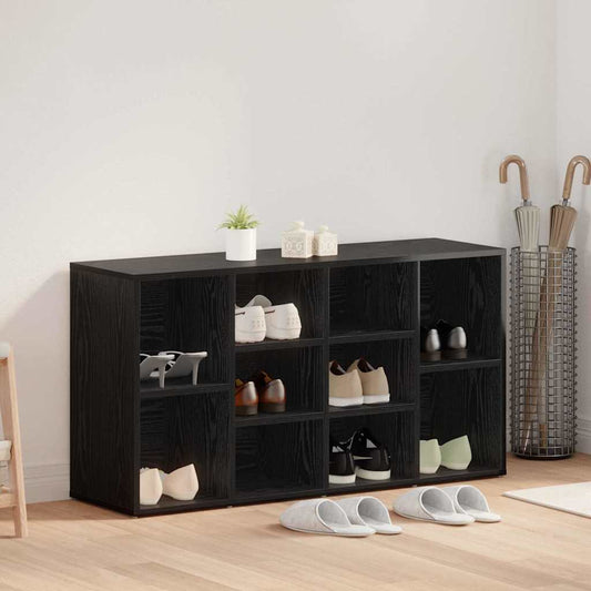 Skoställ Svart Ek Skobänk med hylla 103 x 30 x 54,5 cm
