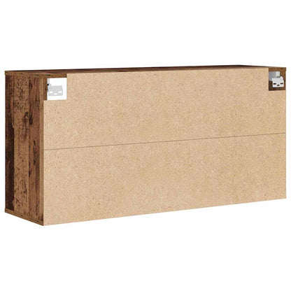 Skoställ Åldrat Trä Skoskåp med hylla 103 x 30 x 51 cm