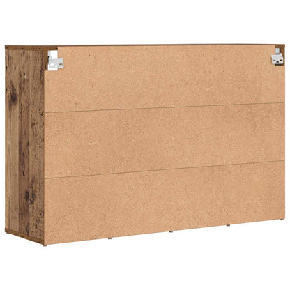 Skoställ Åldrat Trä Skoskåp med hylla 103 x 30 x 67 cm