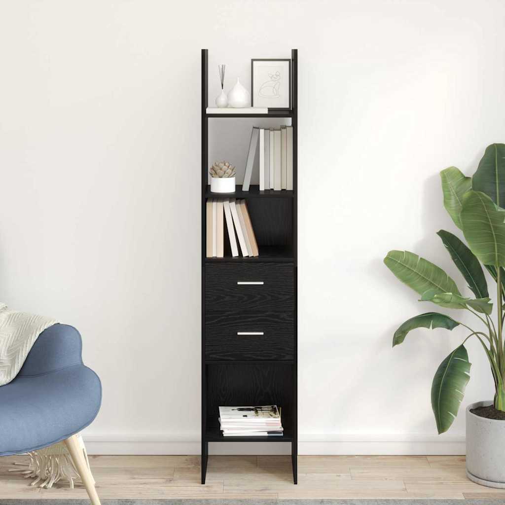 Bokhylla Svart Ek 40 x 35 x 180 cm