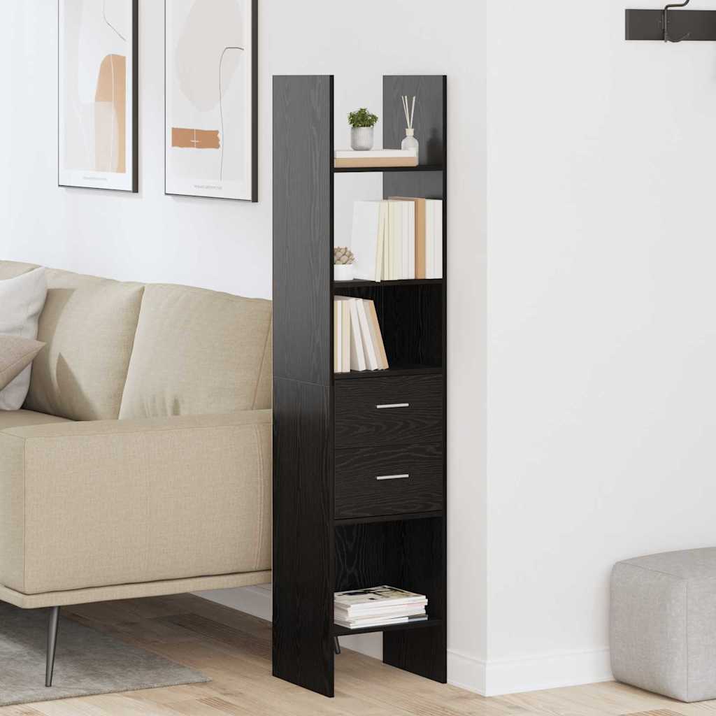 Bokhylla Svart Ek 40 x 35 x 180 cm
