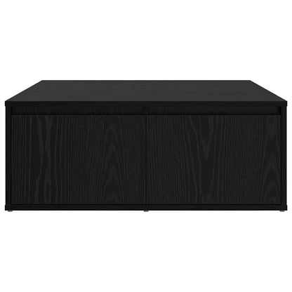 Soffbord Svart Ek med låda 80 x 80 x 31 cm