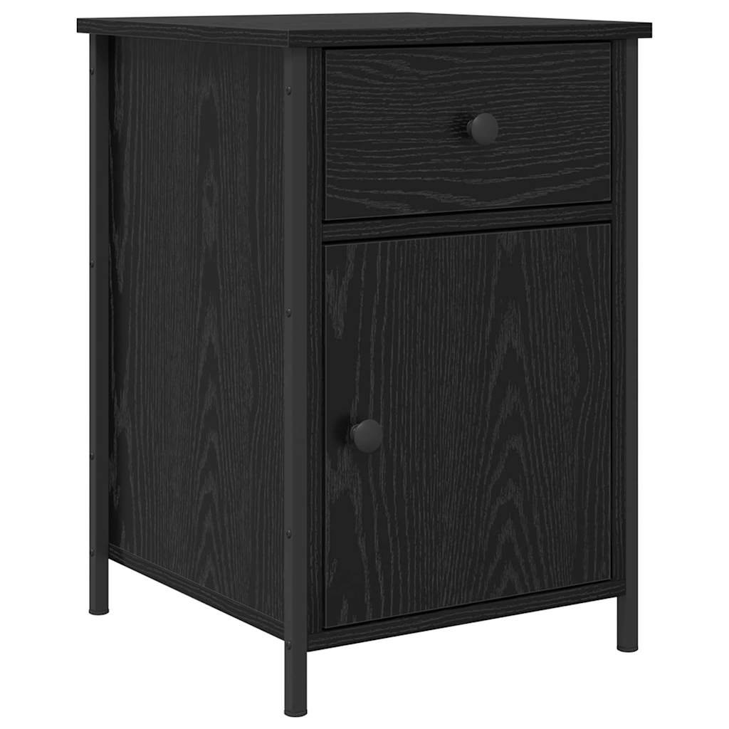Nattduksbord 2 pcs Svart Ek 40 x 42 x 60 cm Konstruerat trä