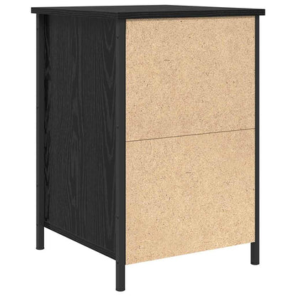 Nattduksbord 2 pcs Svart Ek 40 x 42 x 60 cm Konstruerat trä