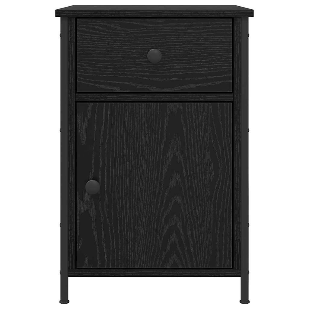 Nattduksbord 2 pcs Svart Ek 40 x 42 x 60 cm Konstruerat trä