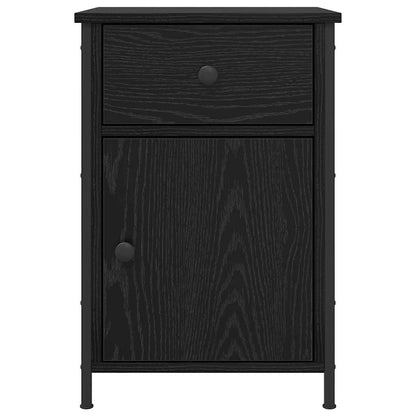 Nattduksbord 2 pcs Svart Ek 40 x 42 x 60 cm Konstruerat trä