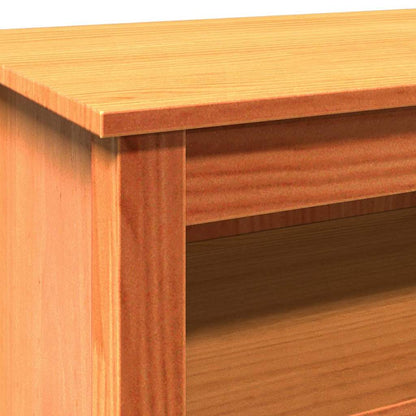 Förvaringsbänk med hylla Vaxbrun 110 x 38 x 45,5 cm Massiv furu