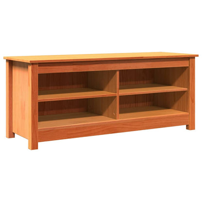 Förvaringsbänk med hylla Vaxbrun 110 x 38 x 45,5 cm Massiv furu