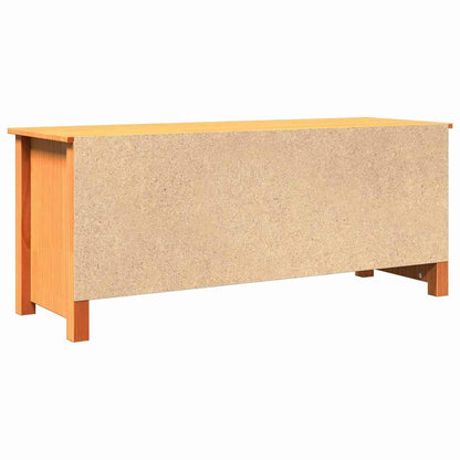 Förvaringsbänk med hylla Vaxbrun 110 x 38 x 45,5 cm Massiv furu