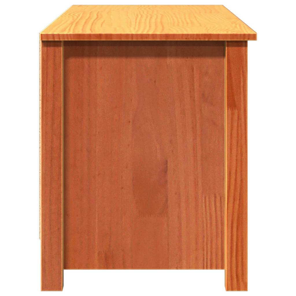 Förvaringsbänk med hylla Vaxbrun 110 x 38 x 45,5 cm Massiv furu