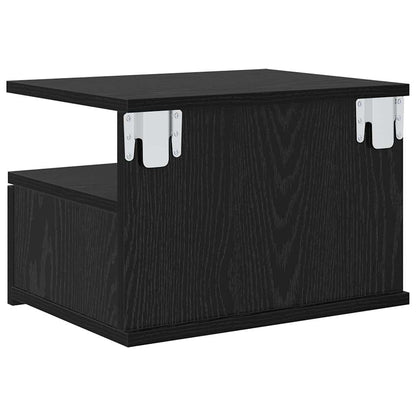 Flytande Nattduksbord med låda 2 pcs Svart Ek 40 x 31 x 28 cm
