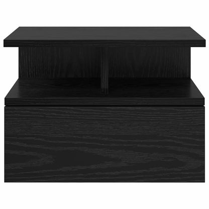 Flytande Nattduksbord med låda 2 pcs Svart Ek 40 x 31 x 28 cm
