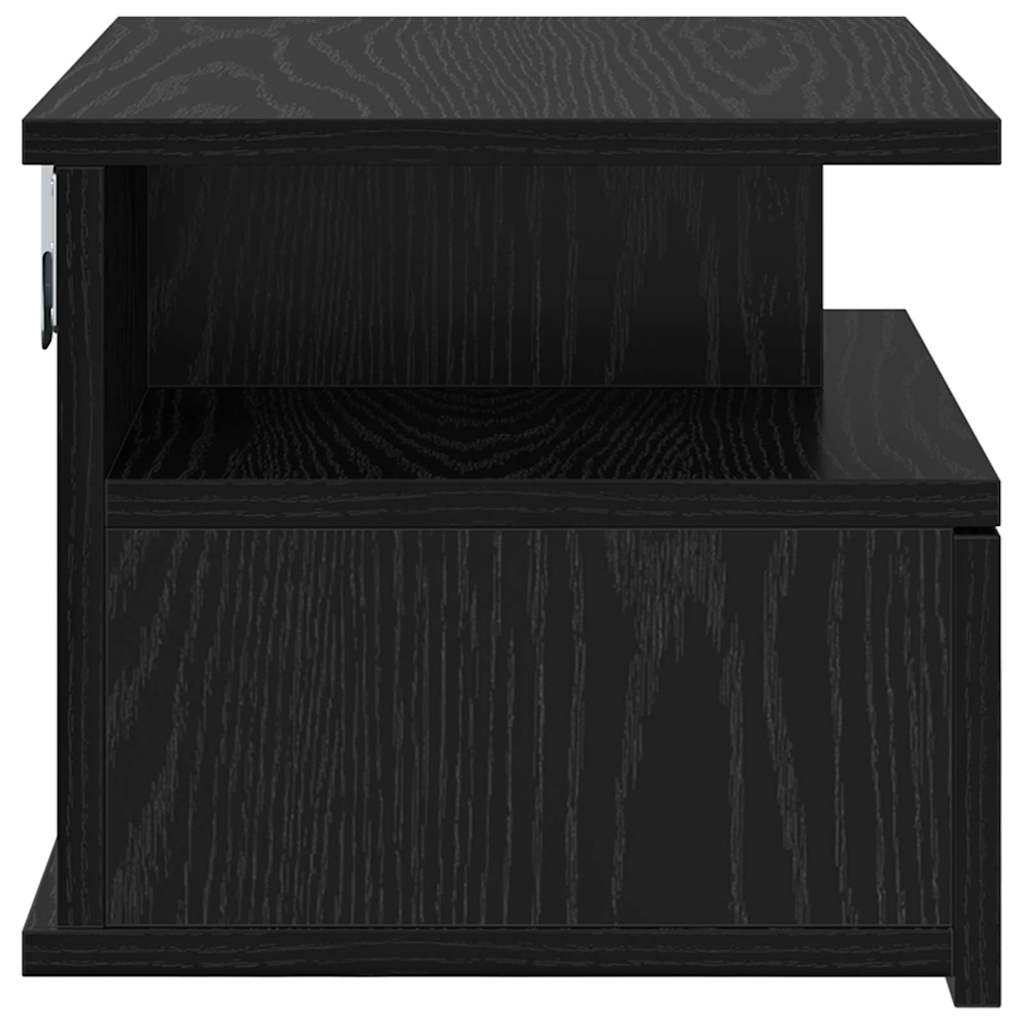 Flytande Nattduksbord med låda 2 pcs Svart Ek 40 x 31 x 28 cm