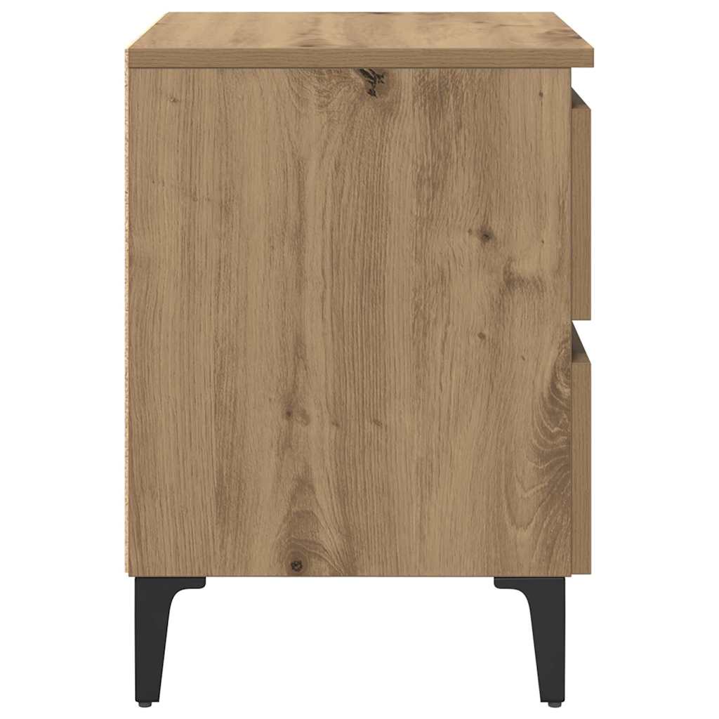 Nattduksbord 2 pcs artisan ek 40 x 35 x 50 cm Konstruerat trä