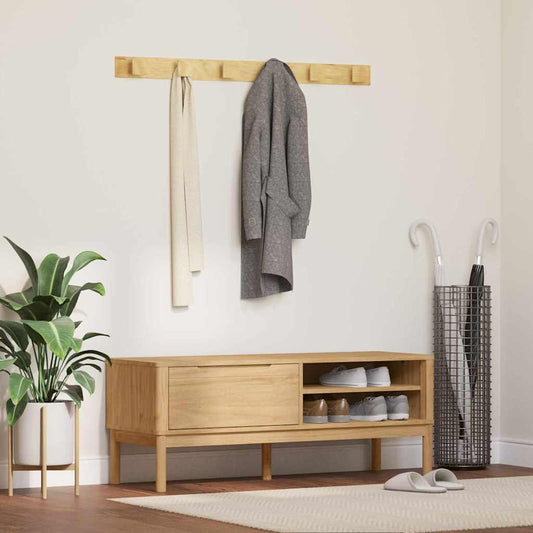 Hallbänk med låda Vaxbrun 115 x 40 x 45 cm Massiv furu