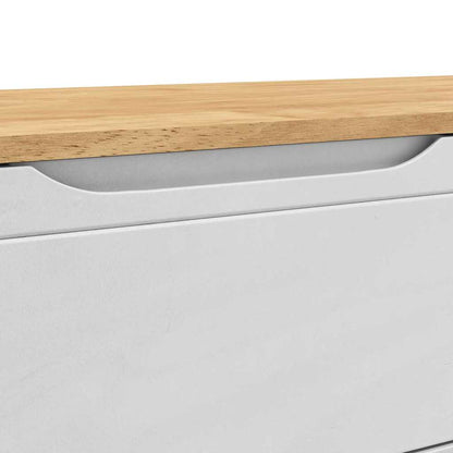 Hallbänk med låda med hylla Vit 115 x 40 x 45 cm Massiv furu