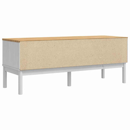 Hallbänk med låda med hylla Vit 115 x 40 x 45 cm Massiv furu