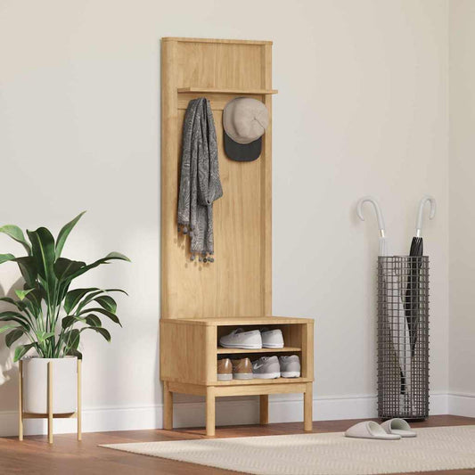 Hallmöbel FLORO Vaxbrun 50 x 40 x 158 cm Massiv furu