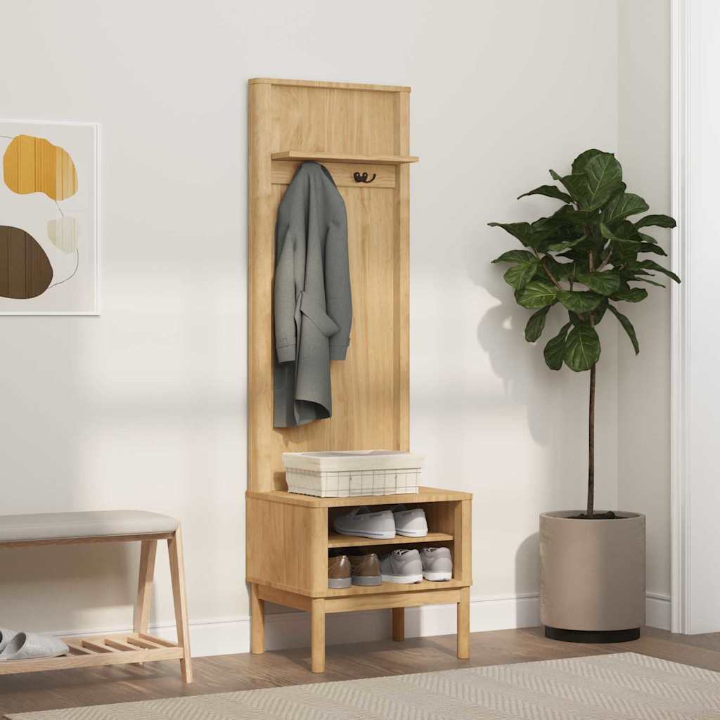 Hallmöbel FLORO Vaxbrun 50 x 40 x 158 cm Massiv furu