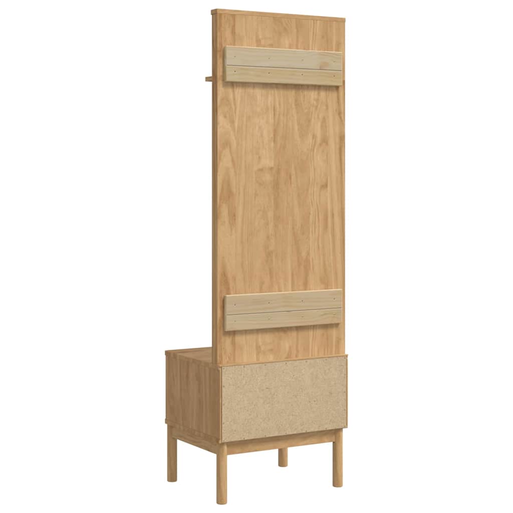 Hallmöbel FLORO Vaxbrun 50 x 40 x 158 cm Massiv furu