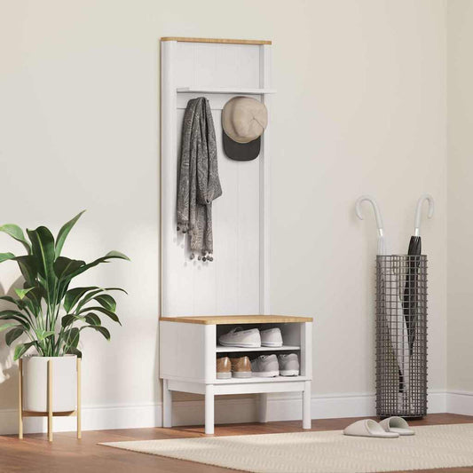 Hallmöbel med hylla FLORO Vit 50 x 40 x 158 cm Massiv furu
