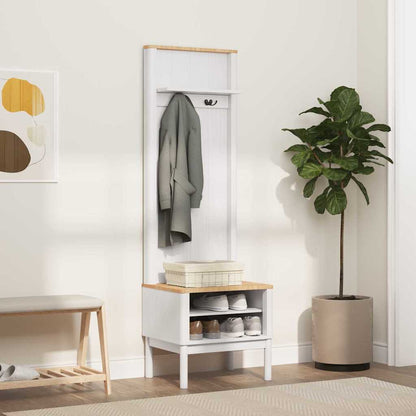 Hallmöbel med hylla FLORO Vit 50 x 40 x 158 cm Massiv furu