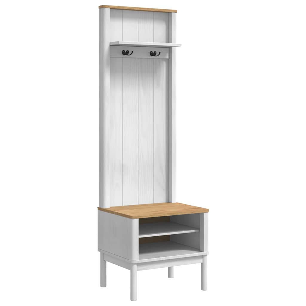 Hallmöbel med hylla FLORO Vit 50 x 40 x 158 cm Massiv furu