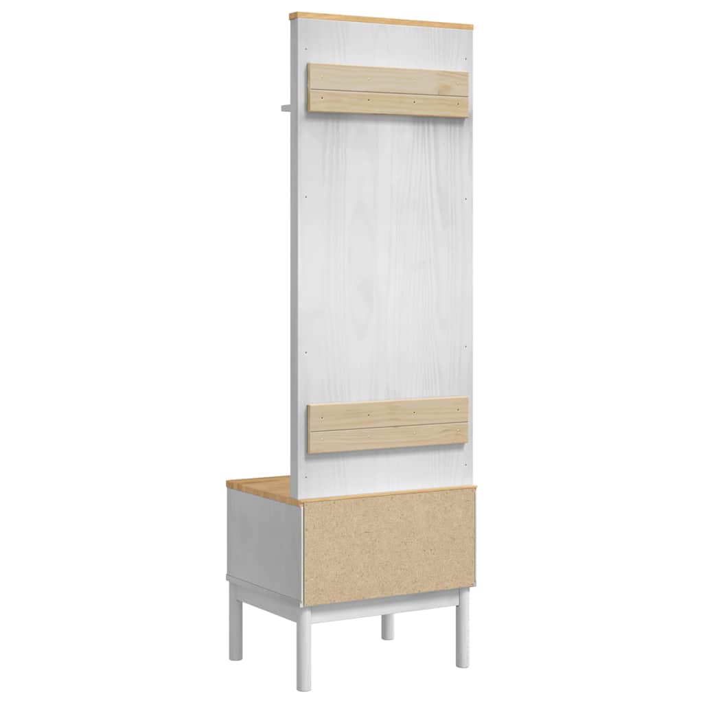 Hallmöbel med hylla FLORO Vit 50 x 40 x 158 cm Massiv furu