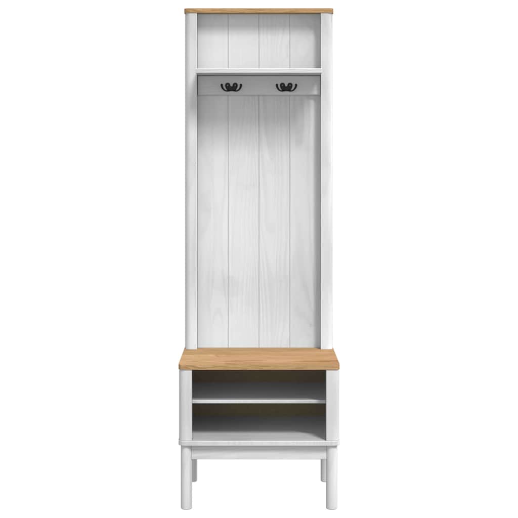 Hallmöbel med hylla FLORO Vit 50 x 40 x 158 cm Massiv furu