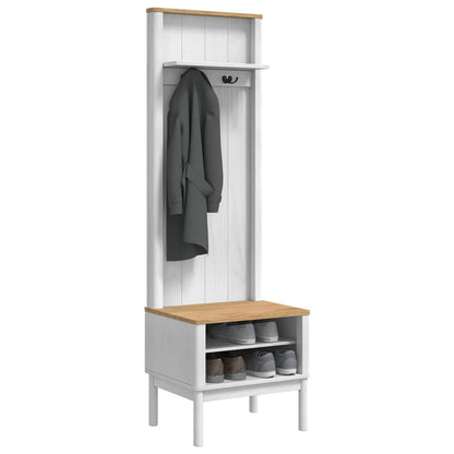 Hallmöbel med hylla FLORO Vit 50 x 40 x 158 cm Massiv furu